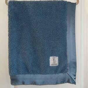 Blue Fuzzy Blanket with Satin Trim Chenille Baby & Toddler Blanket (29" x 35")